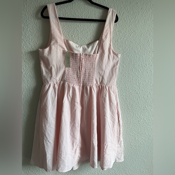 Women Dress Blue Rain Francesca’s Light Pink Textured Top Size 1X - Picture 3 of 13